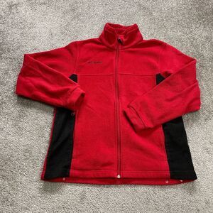 Columbia Steens Mountain Fleece Jacket Boys Youth 14/16 Red Full Zip Outdoor